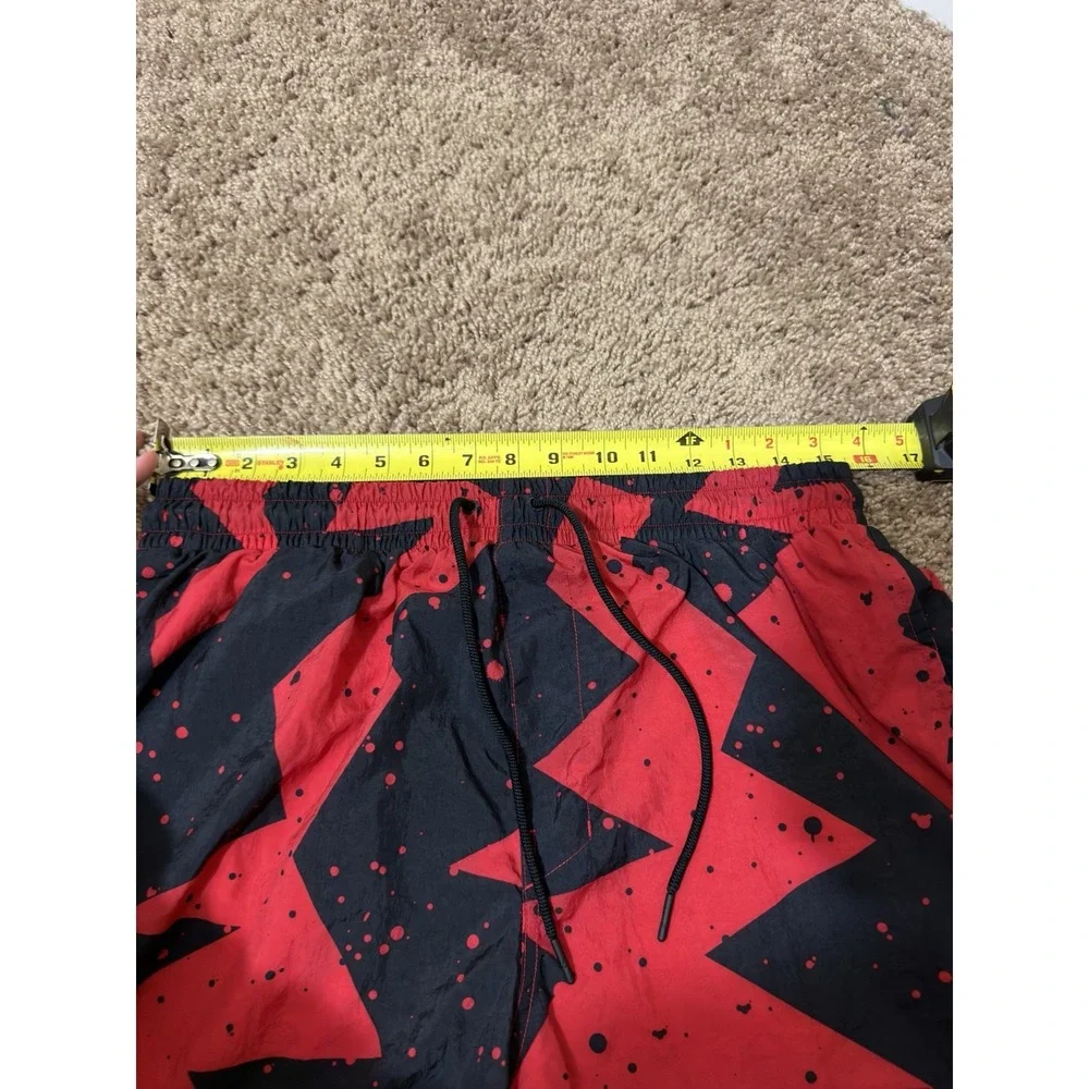 Jordan Jumpman Men's Swim Trunks Shorts Red Black Geometric Size XL Mesh -Run Sm